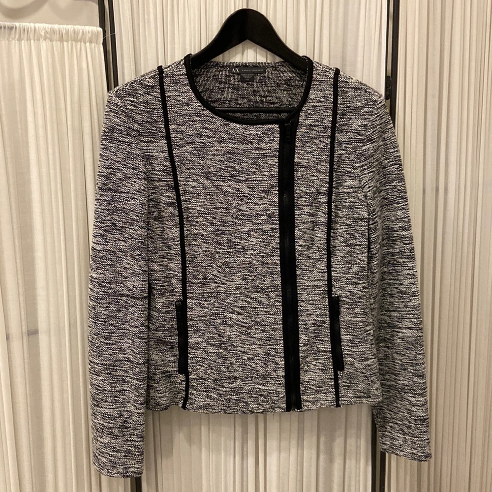 EUC Armani Exchange Knit Moto Jacket - Size Medium